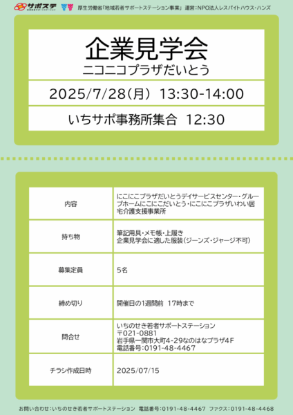 企業見学会ニコニコプラザだいとう（2025/7）